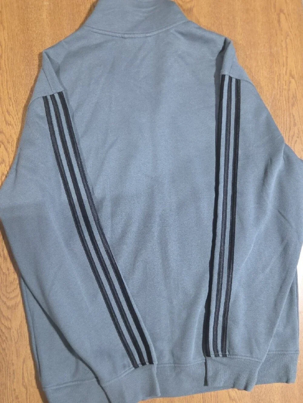 adidas Men's Light Gray Zip-Up Track Jacket with Black Stripes